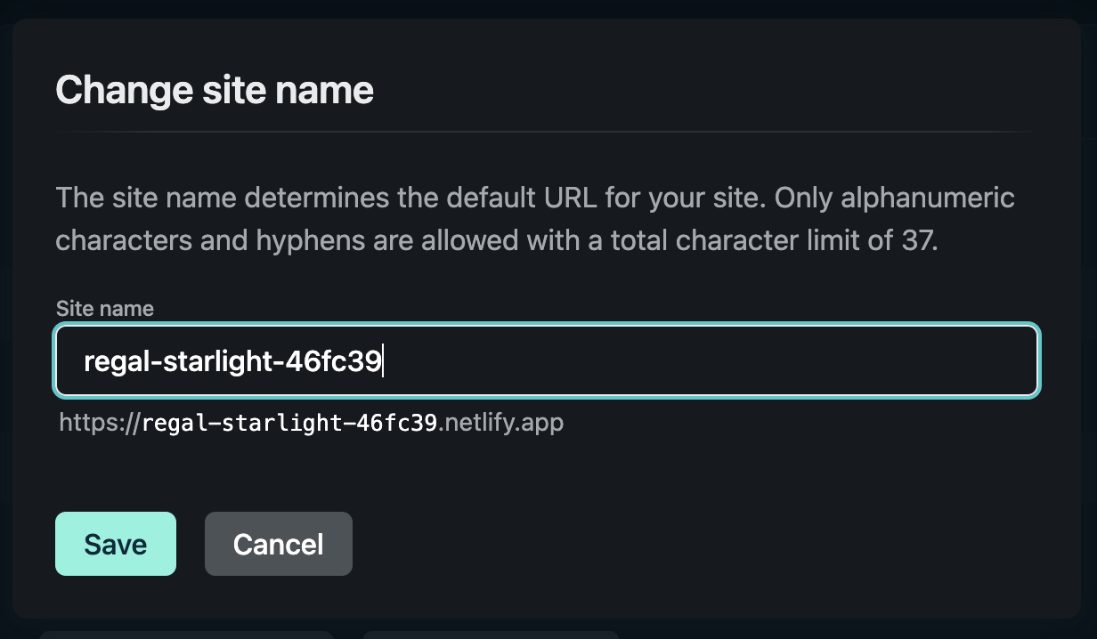 
        Site name input
      