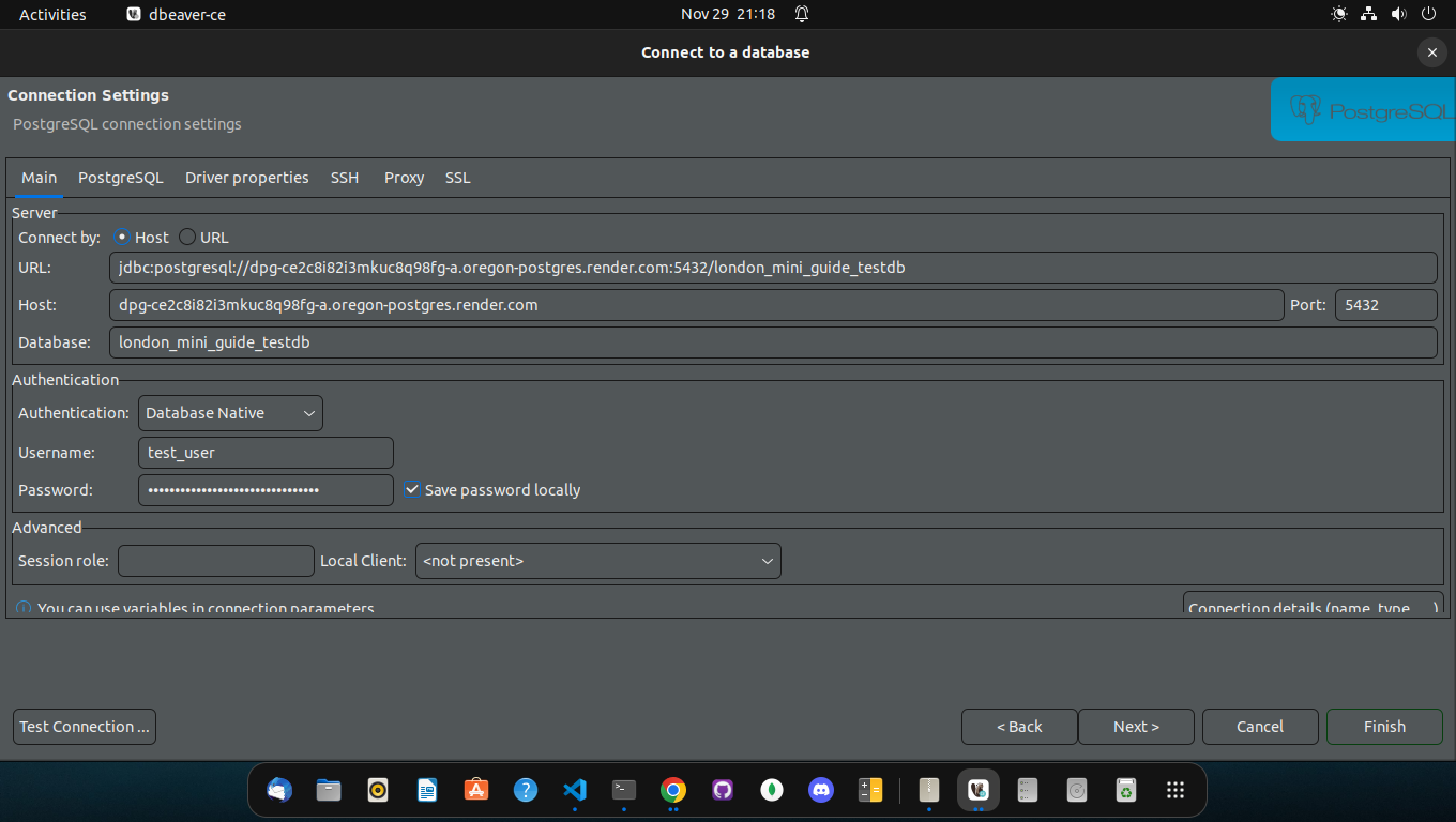 
        Form to fill out with your database credentials
      