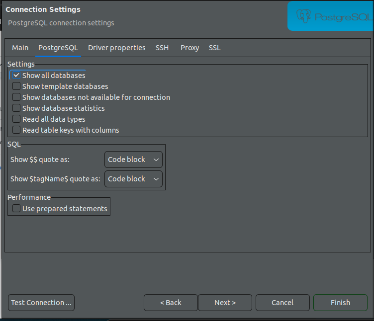 
        Enabling option to show all database
      