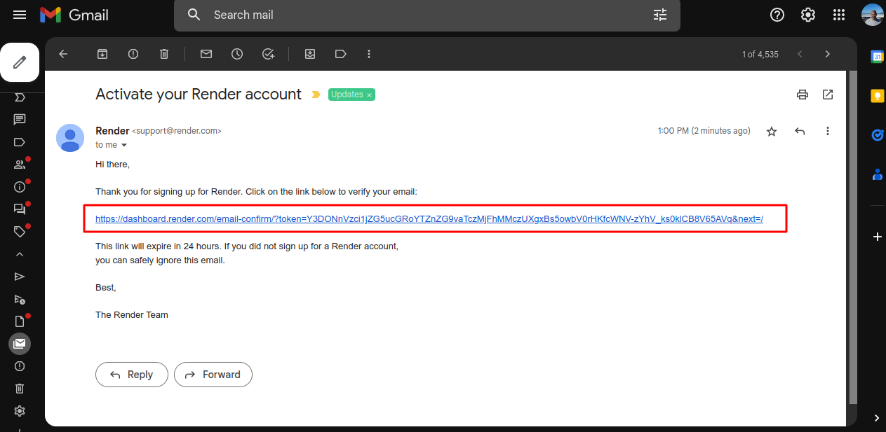 
        Click the link in verification email
      