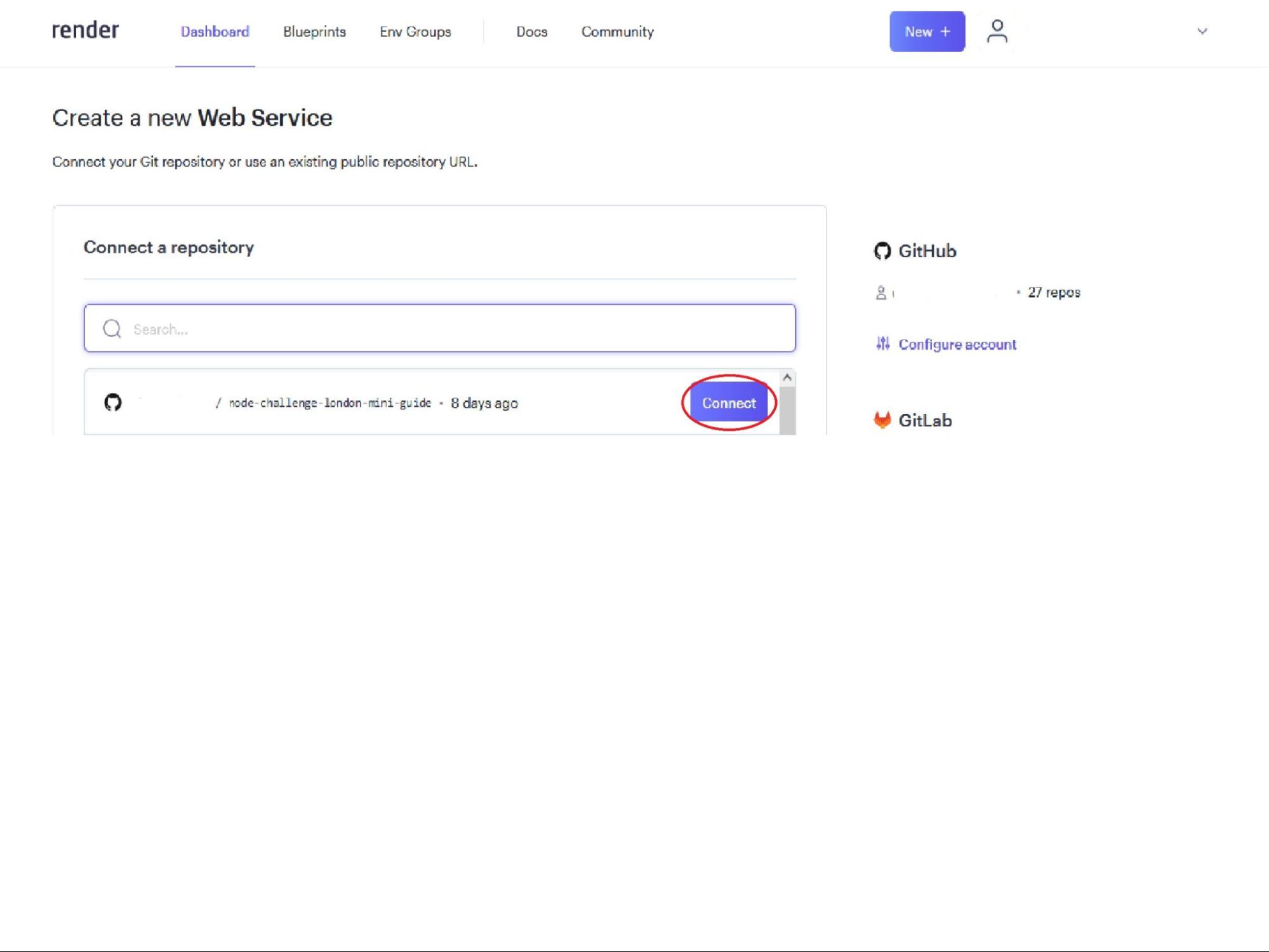 
        Connect repo to Render
      