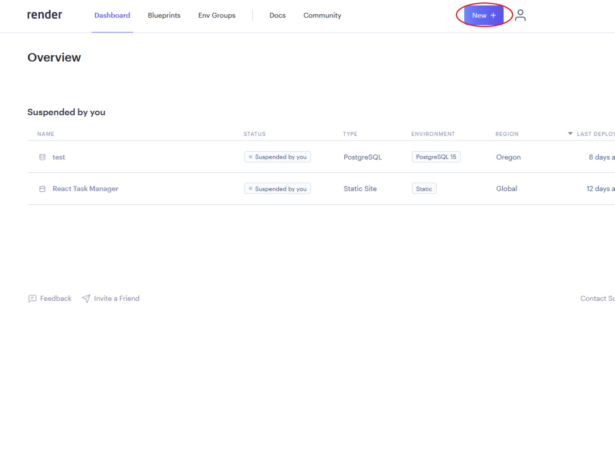 
        New + button on dashboard
      